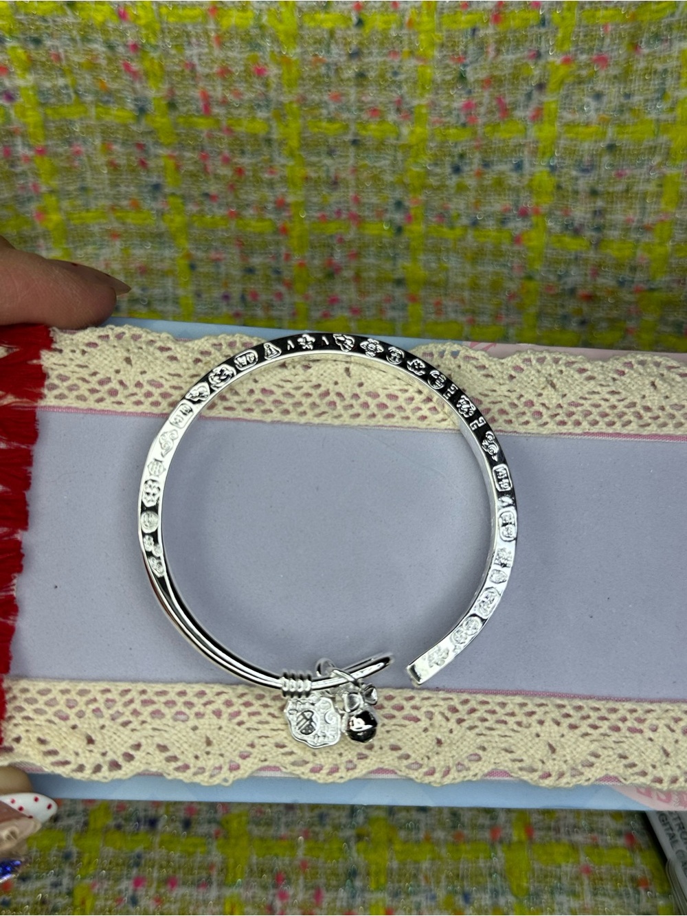 AA great 999 Silver Charm Bangle Bracelet - Silver